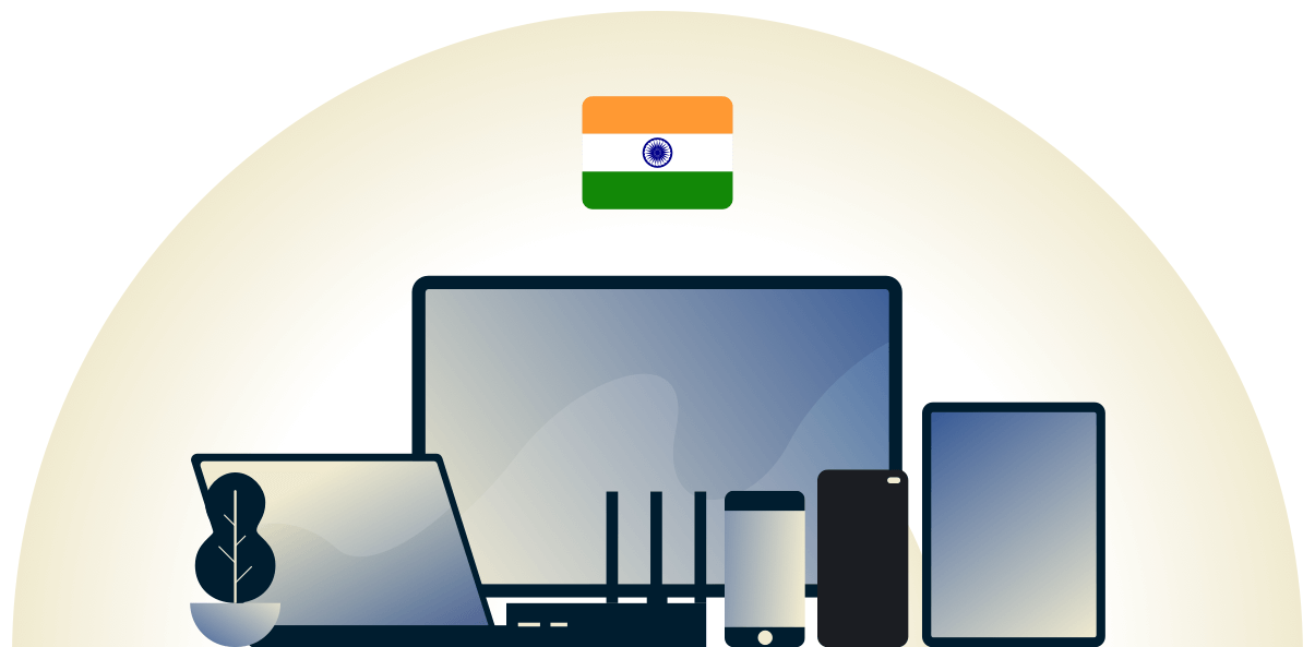 Indien VPN sch&uuml;tzt eine Vielzahl von Ger&auml;ten.