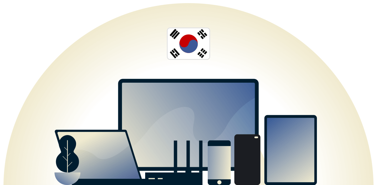 S&oslash;r-Korea VPN beskytter en rekke enheter.