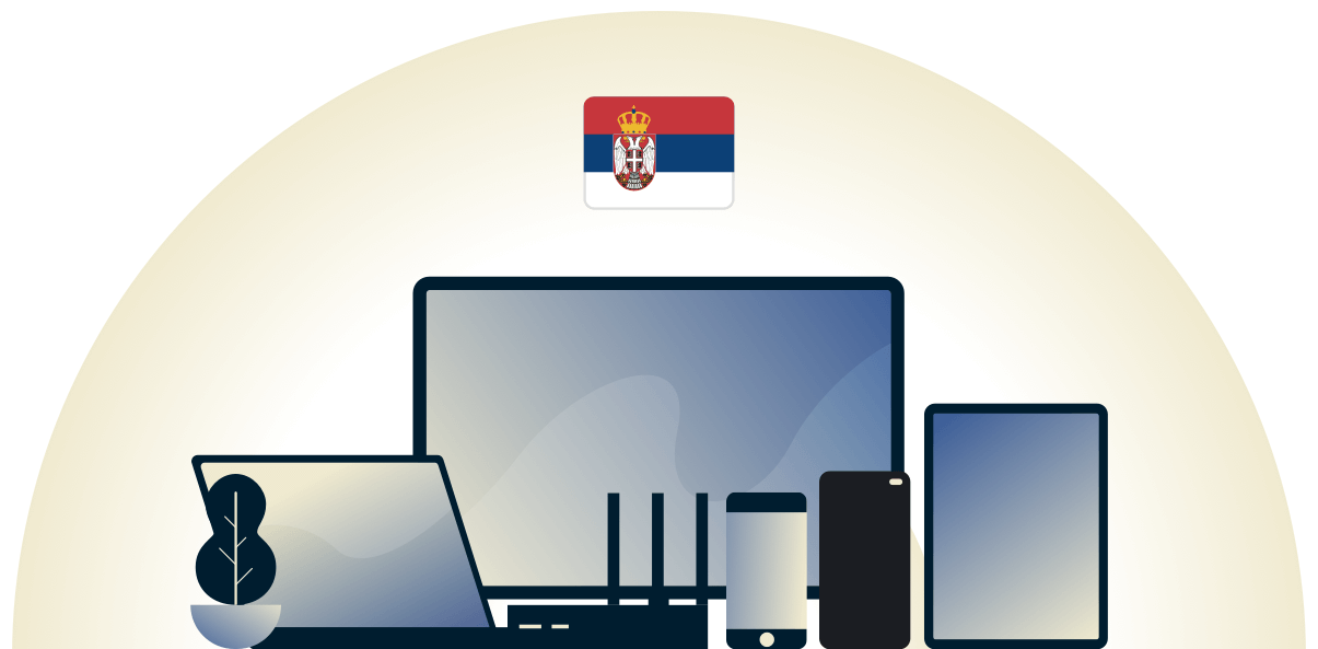 VPN pour la Serbie prot&eacute;geant une vari&eacute;t&eacute; d'appareils.