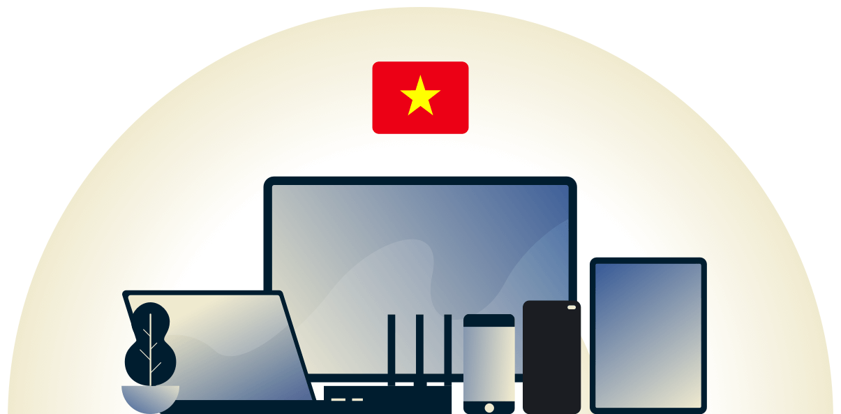 VPN เวียดนามที่กำลังปกป้องอุปกรณ์หลากหลายชนิด